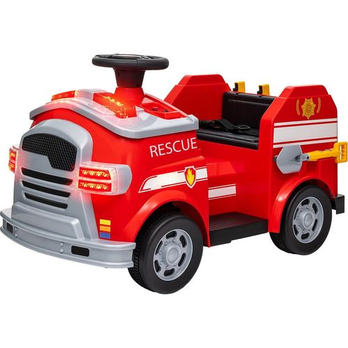 Kinder Elektroauto 1 6V Kinderauto mit Musik, Hupe, Elektrofahrzeug mit Scheinwerfer, Sanft Start, 3 km/h, für 3-5 Jahre Kinder, Rot