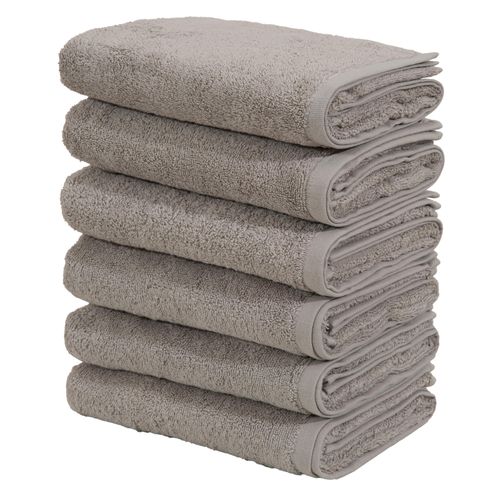 Handtücher MY HOME "Handtuch Merida, 6 Handtücher (50x100cm)", grau (hellgrau), B:50cm L:100cm, Frottier, Frottier, Handtücher, kuschelig weich, 100% Baumwolle