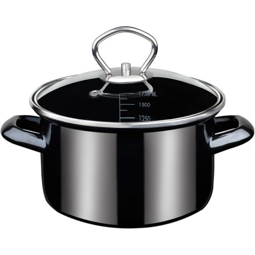 Bratentopf GSW "Profi-Black-Star", schwarz, H:8cm Ø:16cm, Töpfe, Bratentopf, Induktion