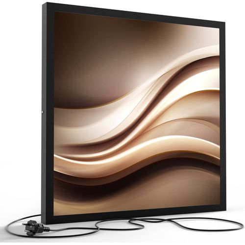 DEQORI LED-Bild & Lampe 60x60 cm Schwarz 'Edelmetallschwingung' Leuchtbild LED Leuchte