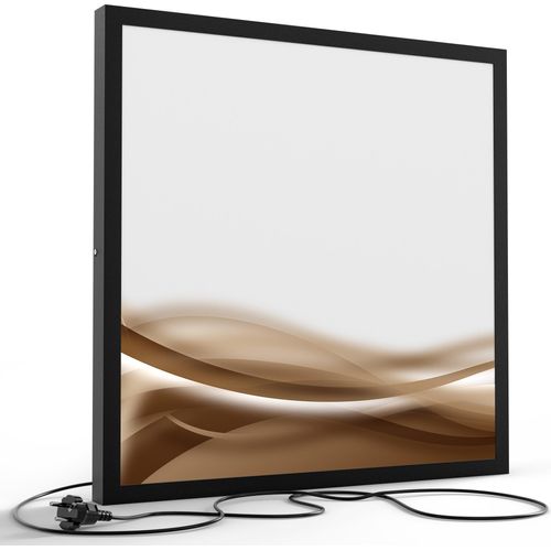 DEQORI LED-Bild & Lampe 60x60 cm Schwarz 'Braun in Bewegung' Leuchtbild LED Leuchte