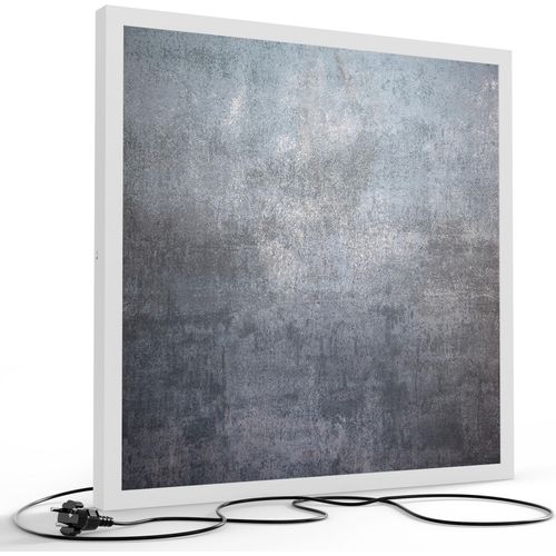 DEQORI LED-Bild & Lampe 60x60 cm Weiß 'Raue Metalloberfläche' Leuchtbild LED Leuchte