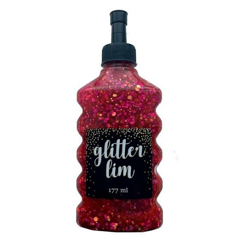 Hobby Mate Glitter glue coarse glitter Red 177 ml.