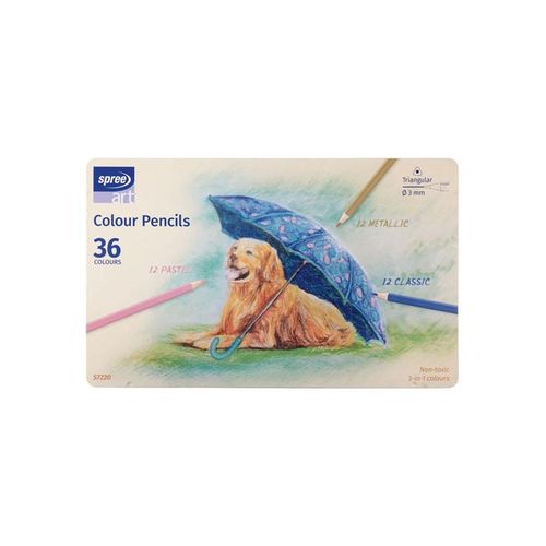 SPREE Crayons in metal box 12+12+12