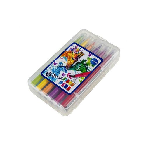 CENTRUM Brush pens - 12 markers in plastic box.