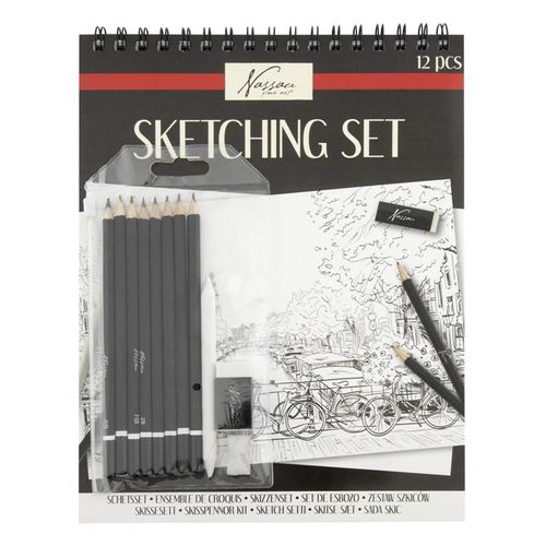 Nassau Sketchpad w. 12 pencils & pencils.