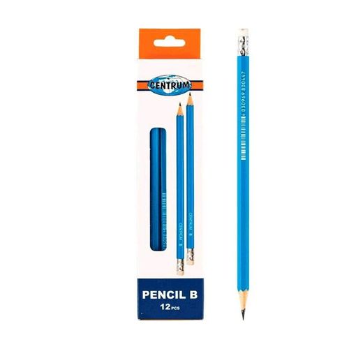 CENTRUM Blyant m. topgummi 12 stk. B. Kartonæsk