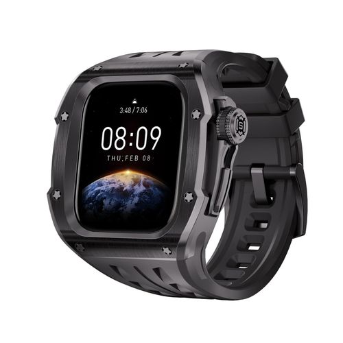 Für Apple Watch Series 10 46mm Silikon Armband mit Metall Gehäuse Case