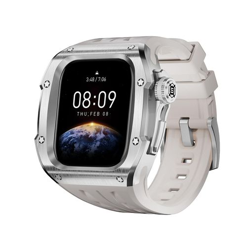 Für Apple Watch Series 10 46mm Silikon Armband mit Metall Gehäuse Case