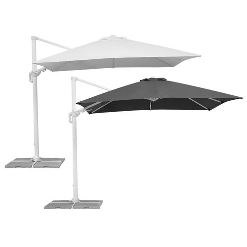 Schneider Ampelschirm »RHODOS TWIST BIANCO«, 300 x 300 cm, mit Plattenständer, imprägniert Image