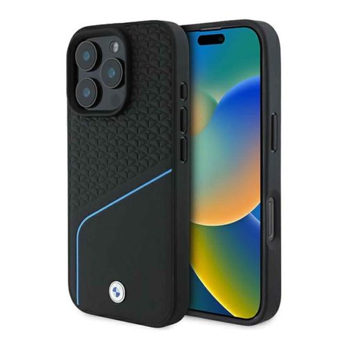 BMW Apple iPhone 16 Pro Hardcase Sign Leather Textured Line MagSafe
