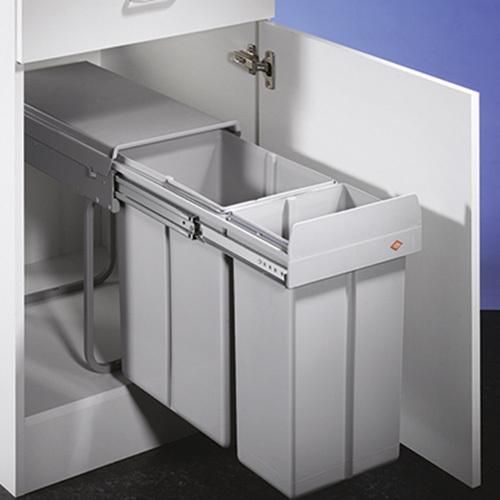 WESCO® Abfallsammler Mülleimer Double-Boy 410 S/300-2 Abfallsammelsystem alugrau