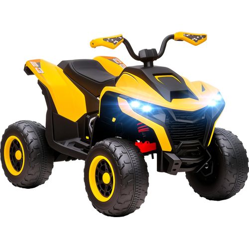 AIYAPLAY Elektro Quad für Kinder 12V Elektro Kinderquad mit 2 Motor, 3-6km/h Kinder Quad mit Federung, LED-Leuchte, Kinderauto mit USB, Musik für 3-8 Jahre Kinder, Gelb