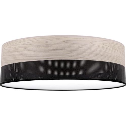 Deckenlampe Wood Plexi schwarz 50cm E27 Eichenholz gebleicht