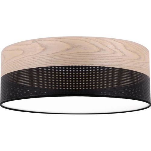 Deckenlampe Wood Plexi schwarz 40cm E27 klassische Eiche