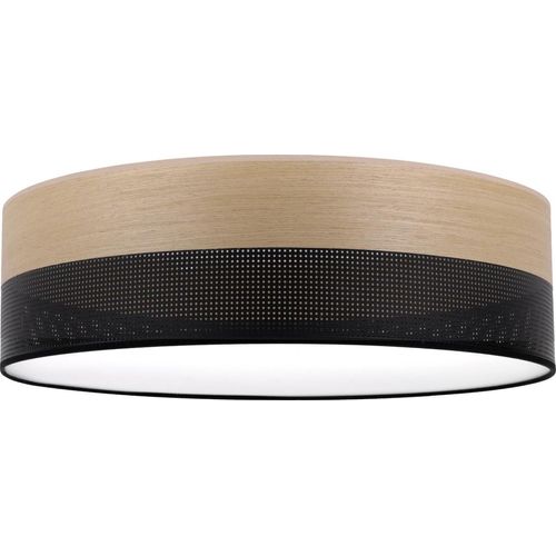 Deckenlampe Wood Plexi schwarz 50cm E27 Eichenholz goldfarben