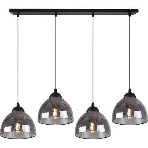 Hängelampe Venice 4-flammig mit graphitfarbenen Glas Lampenschirmen E27