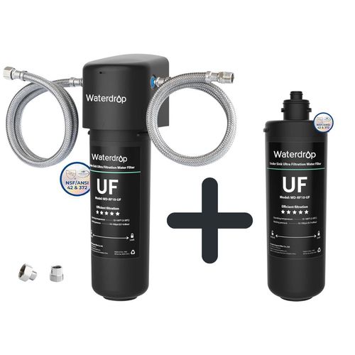 Waterdrop 10UA-UF 0.01µm Ultra Filtration Untertischwasserfilter für Baçtiria Reduktion, 30.000 Liter Wasserfilter Trinkwasser mit 1 WD-RF10-UF