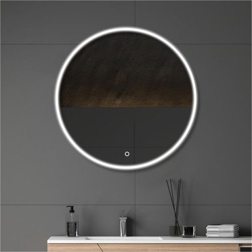 Runder LED-Spiegel D60/70/80cm mit hinterleuchtetem Rahmen ORAYA