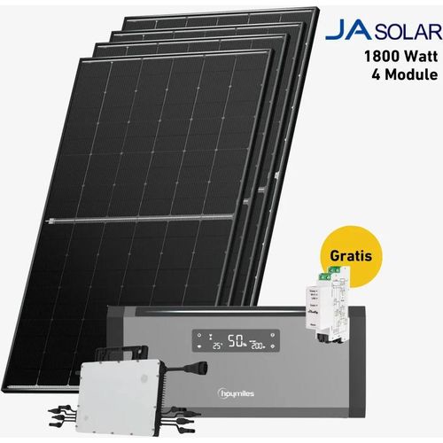 1800 Watt, Bifazial Komplettset, Balkonkraftwerk, Hoymiles HiBattery 1920 AC, Halterung Biberschwanzdach, 4 x Zusatzbatterie, AC-Anschlusskabel Image