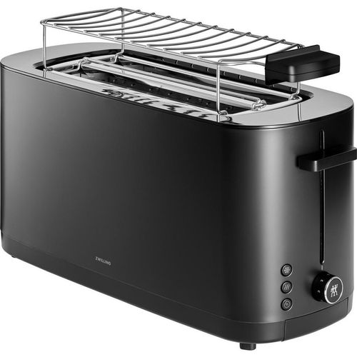 Zwilling Toaster Zwilling Enfinigy , Schwarz , Metall , Brötchenaufsatz, Auftaufunktion, Aufwärmfunktion, Bagel-Funktion , Küchengeräte, Toaster