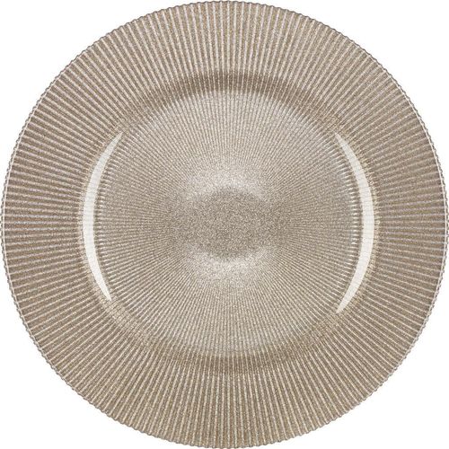 Novel Platzteller , Hellbraun , Glas , 4-teilig , rund , Lfgb , Essen & Trinken, Geschirr, Teller, Platzteller