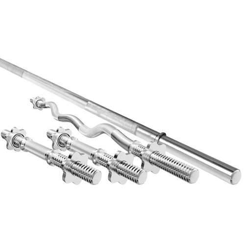 Set MWG2 Langhantelstange 198 cm + Sz-Curlstange 120 cm + 2x Kurzhantelstange 30 mm 40 cm - Marbo Sport