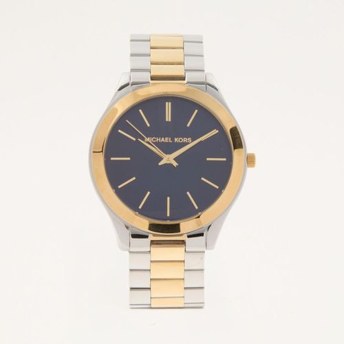 Gold-silberfarbene Armbanduhr