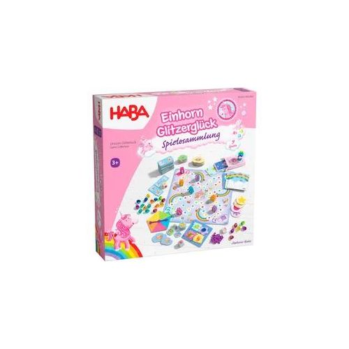 Spielesammlung HABA "Einhorn Glitzerglück Spielesammlung", bunt, Spiele, Kinder, Holz, Kunststoff, Pappe