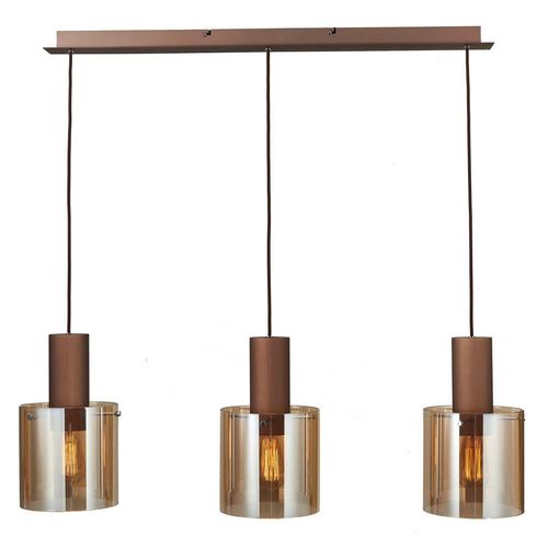 Dieter Knoll Hängeleuchte, Bernstein, Metall, Glas, 20x120x90 cm, Lampen & Leuchten, Innenbeleuchtung, Hängelampen, Esstischlampen