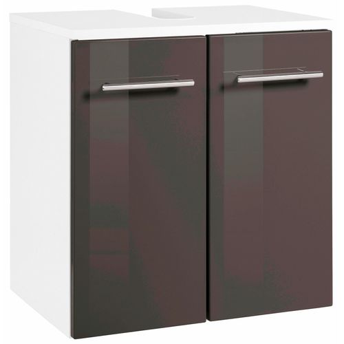 Waschbeckenunterschrank WELLTIME "Venedig", grau (weiß, grau), B:50cm H:53cm T:34cm, Schränke, Waschbeckenunterschrank, Badmöbel in verschiedenen Farben erhältlich