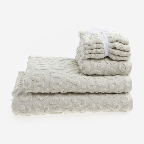 Graues Handtuch mit Leopardenmuster Image