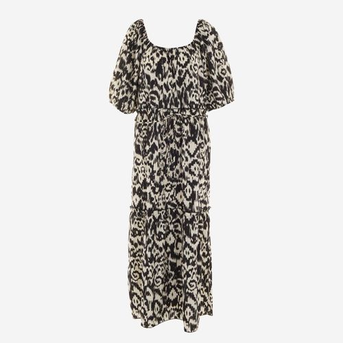 Schwarz-weißes Midikleid mit Muster Image