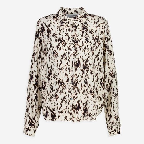 Cremefarben-braune Hemdbluse mit Animalprint Image