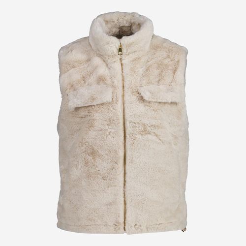 Beigefarbene Weste aus Kunstfell