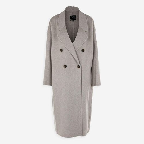 Beiger Mantel aus Wollmischung mit Knopfleiste