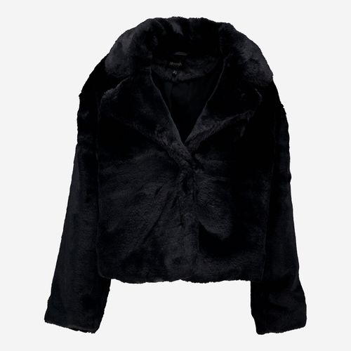 Schwarze Jacke aus Kunstfell