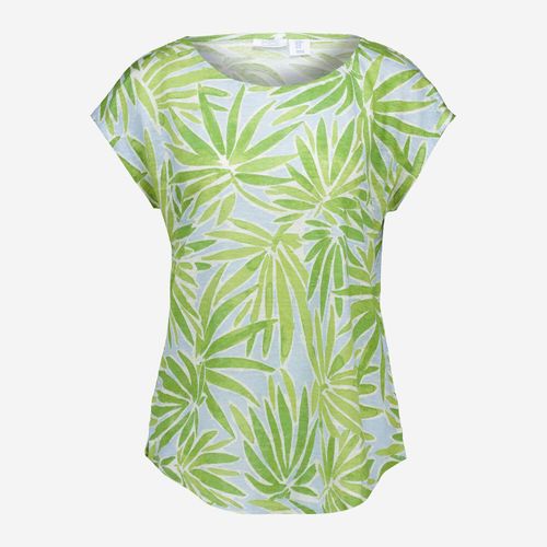 Grün-blaues Oberteil aus Leinen