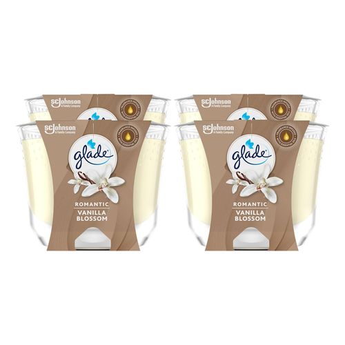 Glade Duftkerze Romantic Vanilla Blossom 224 g, 4er Pack