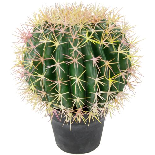 Kunstpflanze I.GE.A. "Kugelkaktus", grün, B:26cm H:33cm L:26cm, Obermaterial: 100% Kunststoff, Kunstpflanzen, Kunstpflanze, 33 cm