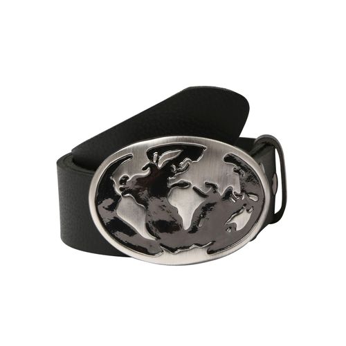 Koppelgürtel RETTUNGSRING GÜRTEL, Damen, Gr. 80, schwarz, Leder, unifarben, Gürtel, mit austauschbarer Schließe Welt schwarz/silber