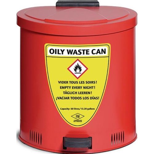 asecos Sammelbehälter 50 l,Stahl,rot