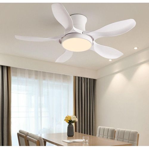 SX020-122 Deckenventilator mit LED Beleuchtung mit Fernbedienung Lichtfarbe/Helligkeit einstellbar 6 Geschwindigkeiten, timer 2 Stunden Sommer-, und Wintermodus 54 W