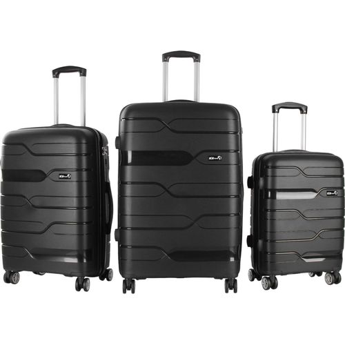Aga Travel Reisekofferset, Kofferset MR4681 Schwarz, Hartschale,TSA, 4 Rollen, Reisekoffer, Koffer