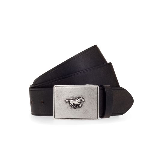 Koppelgürtel MUSTANG, Herren, Gr. 90, braun (dunkelbraun), Rindsleder, unifarben, Gürtel, Mit charakteristischer Koppelschließe, im Vintage-Look, 4 cm