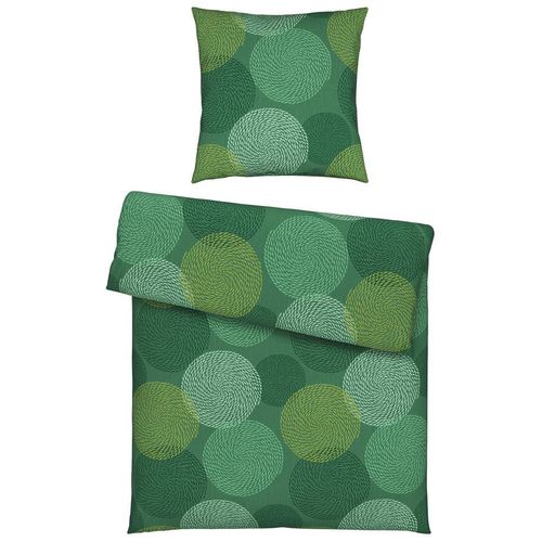 Novel Bettwäsche , Grün , Textil , Kreise , 135x200 cm , pflegeleicht, angenehm wärmend , Schlaftextilien, Bettwäsche, Bettwäsche