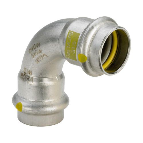 Viega Sanpress Inox G Bogen 90 Grad mit SC-Contur 0216 für Gas, d. 28mm, Stahl nichtrostend 485818 Image