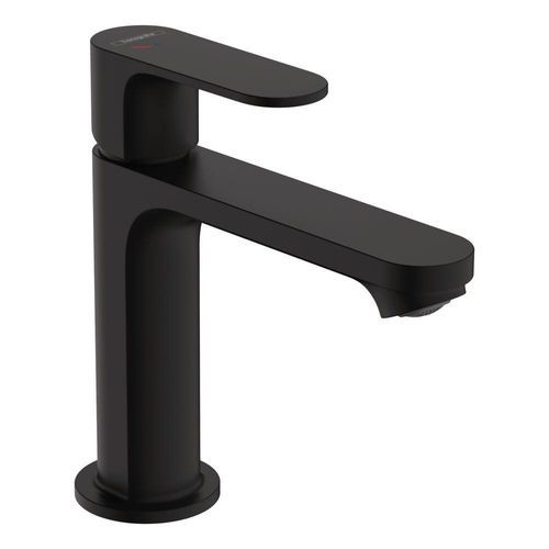 hansgrohe Rebris S Einhebel-Waschtischmischer 110mm 5l/min CoolStart, Mattschwarz mit Metall-Zugstangen-Garnitur 72527670 Image