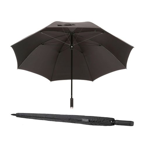 Stockregenschirm EUROSCHIRM "birdiepal rain", Damen, schwarz, Bezug: 100% Polyester, uni, Regenschirme, Regenschirm für Zwei, extra großes Dach in XXL-Größe