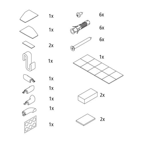 Kermi EBFX004 Set Montagekleinteile Farbe: silber hochglanz 2535032 Image